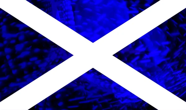 Bandiera Ufficiale Della Scozia Bianco Blu Con Grunge — Foto Stock
