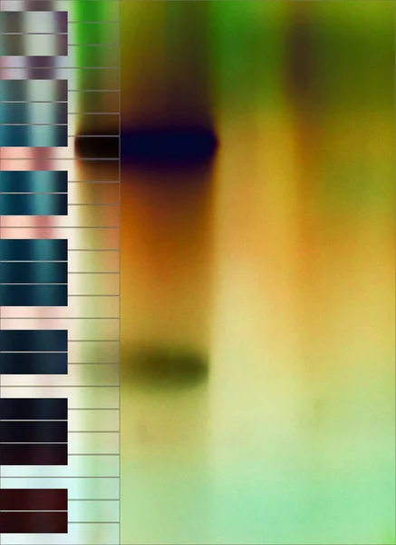 Fekete Fehér Zongora Billentyűk Meg Egy Elvont Kék Háttér — Stock Fotó