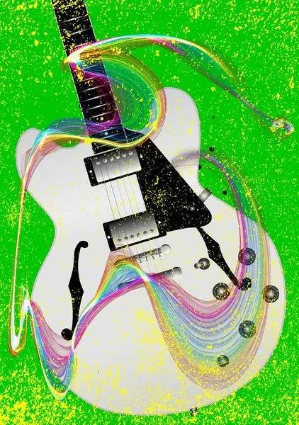 Guitarra Jazz Típica Fundo Jazz Grunge — Fotografia de Stock
