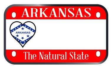 Arkansas Eyaleti beyaz arka planda motosiklet plakası
