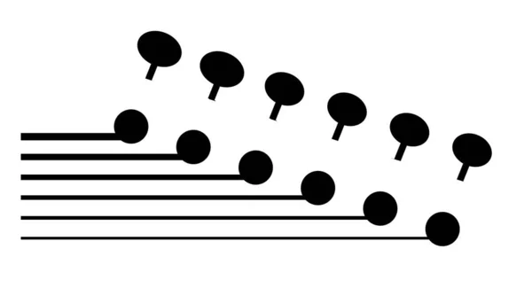 Tête Guitare Abstraite Noir Sur Blanc — Image vectorielle