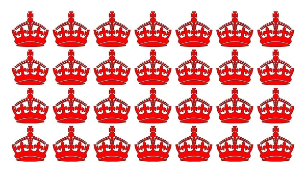Красная Корона Фон Изолирован Белом — стоковый вектор