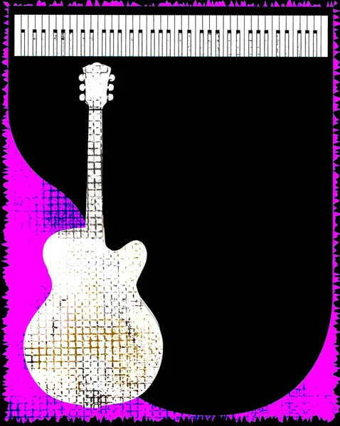 Guitar Piano Blues Music Style Abstract Club Background Poster — Stock Photo, Image