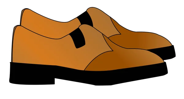 Ein Paar Lederschuhe Auf Braunen Schuhen Vor Weißem Hintergrund — Stockvektor