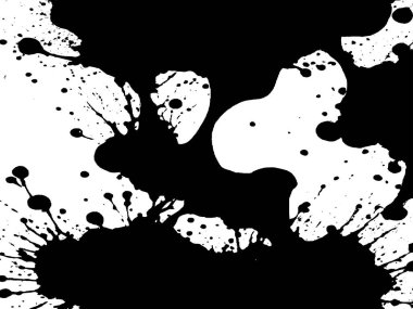 İzole edilmiş siyah bir mürekkep beyaz bir arkaplanda sıçramış.