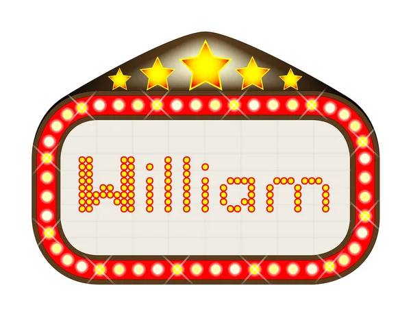 Name Movie Theatre Theatre Marquee Text William — Vetor de Stock