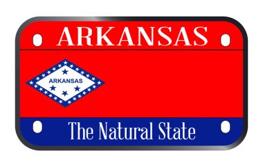 Arkansas Eyaleti beyaz arka planda motosiklet plakası