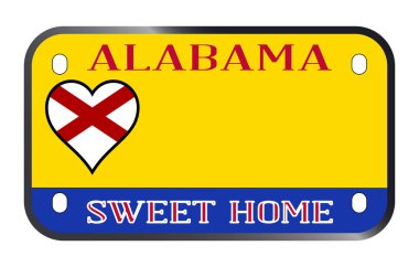 Alabama Eyaleti, beyaz arka planda motosiklet plakası.