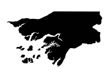 Beyaz arkaplanda Gine Bissau siyah silueti