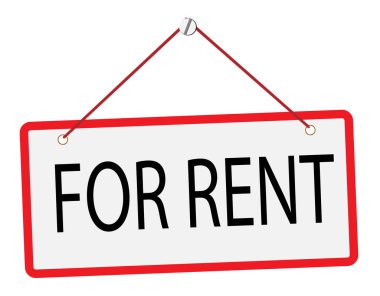 Kiralama işareti ya da kırmızı dizgi için ve beyaz arkaplanda vida