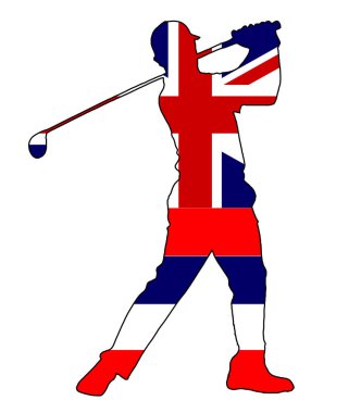 Hawaii eyaletinden bir golfçü silueti salıncakta sallanıyor.