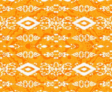 Turuncu arka planda doğulu süslemeleri olan pürüzsüz desen