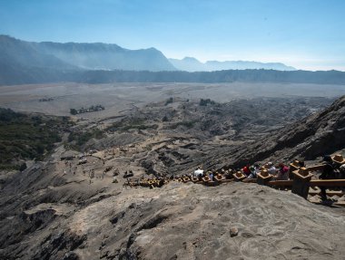 Bromo Tengger Semeru Milli Parkı 'nın muhteşem manzarası.