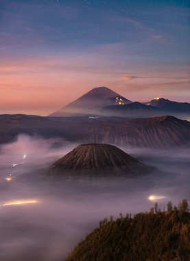 Amazing landscape of the Bromo Tengger Semeru National Park clipart