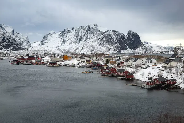 stock image The magic scenic view of Lofoten in the winter. Travel and visit Norway