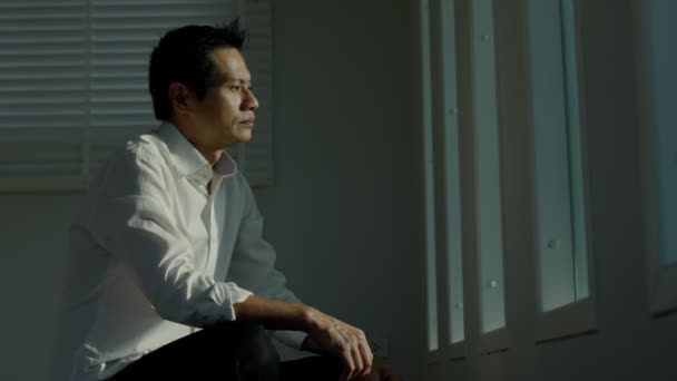 Dépression Maladie Mentale Homme Asiatique Déçu Triste Après Avoir Reçu — Video