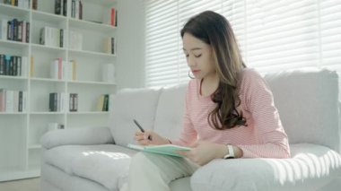 inspiration, writer, writing ,creative ,recreation for imagine, Beautiful Asia attractive young woman writing ideas on notebook, to do list, good thinking work, journalist, Stylish, Dream image, relax