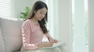 inspiration, writer, writing ,creative ,recreation for imagine, Beautiful Asia attractive young woman writing ideas on notebook, to do list, good thinking work, journalist, Stylish, Dream image, relax