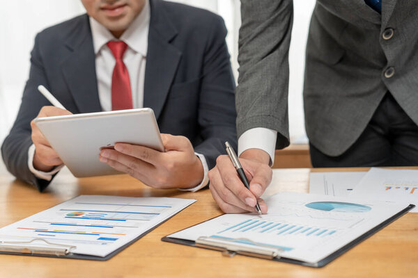 Manager present information benefits for management. financial data analysis and market growth report chart. analyzing, Planning Strategies, startup project, profitable strategy, Business meeting time