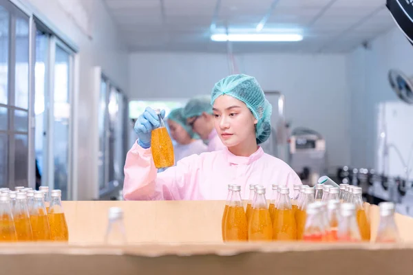 quality supervisor or food or beverages technician inspection about quality control food or beverages before send product to the customer. Production leader recheck ingredient and productivity.