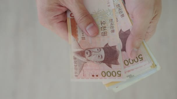 Valuta Della Corea Che Viene Utilizzata Rappresentare Valore Cambio Vittoria — Video Stock