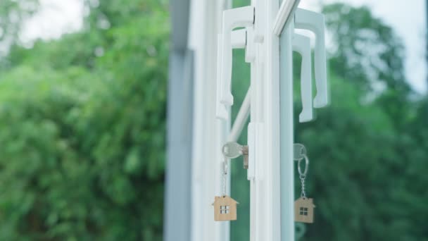 Landlord Key Unlocking House Plugged Door Second Hand House Rent — 图库视频影像