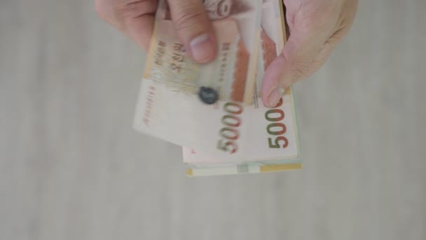Валюта Кореи Которая Используется Представления Стоимости Обмен Вон Является Основной — стоковое видео