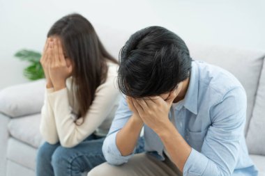 Divorce and quarrels. couples are desperate and disappointed after marriage. Husband and wife are sad, upset and frustrated after quarrels. distrust, love problems, betrayals. family problem.