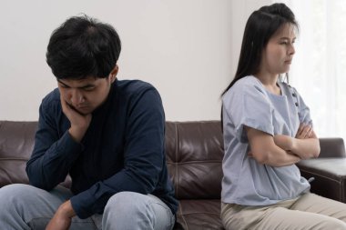 Divorce and quarrels. couples are desperate and disappointed after marriage. Husband and wife are sad, upset and frustrated after quarrels. distrust, love problems, betrayals. family problem.