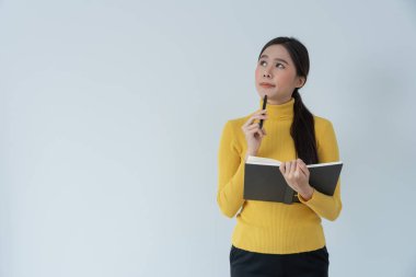 inspiration, writer, writing ,creative ,recreation for imagine, Beautiful Asia attractive young woman writing ideas on notebook, to do list, good thinking work, journalist, Stylish, Dream image, relax