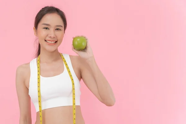 Slim Body Asian Women Choose Healthy Foods Dieting Female Choose — Stock Photo, Image
