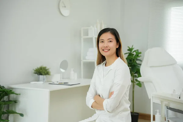 Dermatology and beauty clinic, portrait Aesthetic Doctor, VIP customer by expert dermatologists. Beauty salon, spa, massage with equipment to to help relax, physiotherapy, relaxing massage, treatment