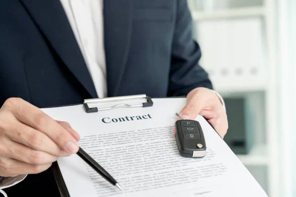 lease, rental car, sell, buy. Dealership send contract and car keys to new owner to sign. Sales, loan credit financial, rent vehicle, insurance, renting, Seller, dealer, installment, car care business