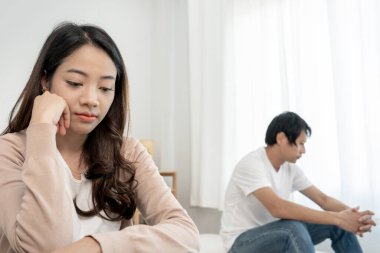 Divorce and quarrels. couples are desperate and disappointed after marriage. Husband and wife are sad, upset and frustrated after quarrels. distrust, love problems, betrayals. family problem