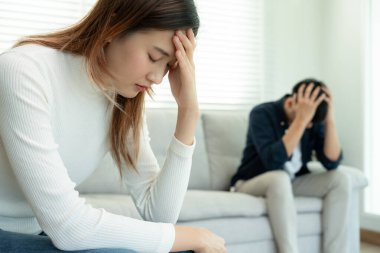 Divorce and quarrels. couples are desperate and disappointed after marriage. Husband and wife are sad, upset and frustrated after quarrels. distrust, love problems, betrayals. family problem