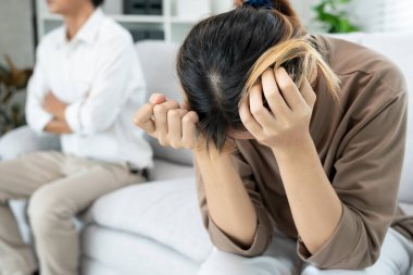 Divorce and quarrels. couples are desperate and disappointed after marriage. Husband and wife are sad, upset and frustrated after quarrels. distrust, love problems, betrayals. family problem.