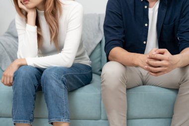 Divorce and quarrels. couples are desperate and disappointed after marriage. Husband and wife are sad, upset and frustrated after quarrels. distrust, love problems, betrayals. family problem.