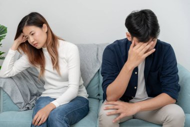 Divorce and quarrels. couples are desperate and disappointed after marriage. Husband and wife are sad, upset and frustrated after quarrels. distrust, love problems, betrayals. family problem