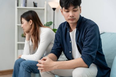 Divorce and quarrels. couples are desperate and disappointed after marriage. Husband and wife are sad, upset and frustrated after quarrels. distrust, love problems, betrayals. family problem