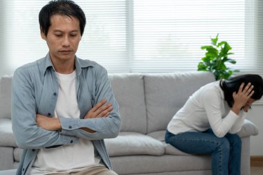 Divorce and quarrels. couples are desperate and disappointed after marriage. Husband and wife are sad, upset and frustrated after quarrels. distrust, love problems, betrayals. family problem.