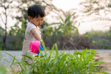 Evde organik tarım, organik sebze çiftliği. Çocuklar organik sebzeleri suluyor. Zehirli olmayan sebze doğal olarak yetişir. sera bahçesi, Ekolojik Biyolojik, Sağlıklı, Vejetaryen, ekoloji