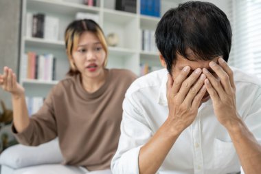 Divorce and quarrels. couples are desperate and disappointed after marriage. Husband and wife are sad, upset and frustrated after quarrels. distrust, love problems, betrayals. family problem.