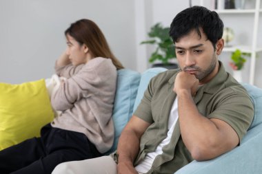 Divorce and quarrels. couples are desperate and disappointed after marriage. Husband and wife are sad, upset and frustrated after quarrels. distrust, love problems, betrayals. family problem.