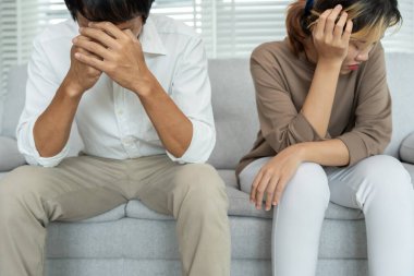 Divorce and quarrels. couples are desperate and disappointed after marriage. Husband and wife are sad, upset and frustrated after quarrels. distrust, love problems, betrayals. family problem.