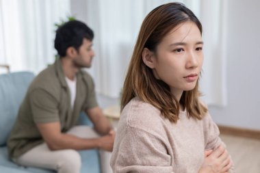 Divorce and quarrels. couples are desperate and disappointed after marriage. Husband and wife are sad, upset and frustrated after quarrels. distrust, love problems, betrayals. family problem