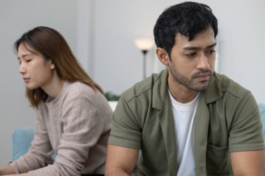 Divorce and quarrels. couples are desperate and disappointed after marriage. Husband and wife are sad, upset and frustrated after quarrels. distrust, love problems, betrayals. family problem.