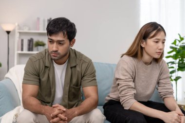 Divorce and quarrels. couples are desperate and disappointed after marriage. Husband and wife are sad, upset and frustrated after quarrels. distrust, love problems, betrayals. family problem.