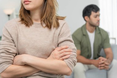 Divorce and quarrels. couples are desperate and disappointed after marriage. Husband and wife are sad, upset and frustrated after quarrels. distrust, love problems, betrayals. family problem