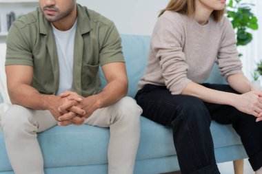 Divorce. Asian couples are desperate and disappointed after marriage. Husband and wife are sad, upset and frustrated after quarrels. distrust, love problems, betrayals. family problem, teenage lov