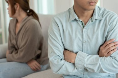 Divorce and quarrels. couples are desperate and disappointed after marriage. Husband and wife are sad, upset and frustrated after quarrels. distrust, love problems, betrayals. family problem.